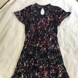 Dark navy velvet dress